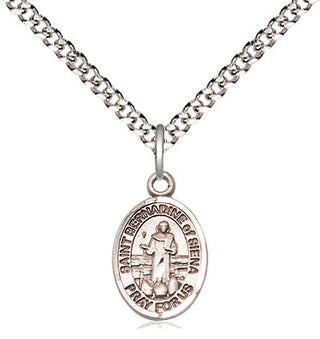 Pewter Saint Bernadine of Sienna Medal Religious and Catholic Jewelry Engraved Catholic Saint Jewelry