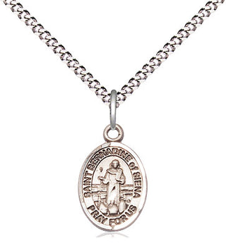 Sterling Silver Saint Bernadine of Sienna Medal Religious and Catholic Jewelry Engraved Catholic Saint Jewelry