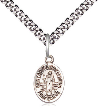 Sterling Silver Saint Bernadine of Sienna Medal Religious and Catholic Jewelry Engraved Catholic Saint Jewelry
