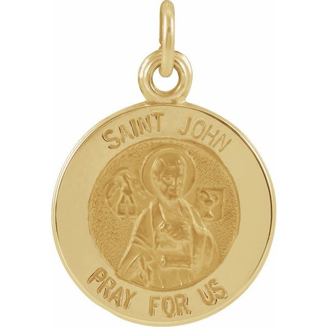 14K Yellow Gold Saint John The Evangelist Medal at Catholic Shop ...