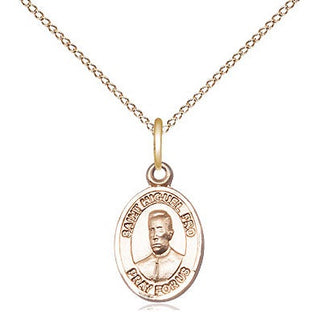 14kt Gold Blessed Miguel Pro Medal Engraved Catholic Saint Jewelry