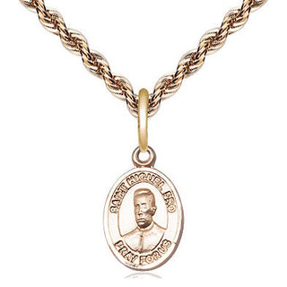14kt Gold Blessed Miguel Pro Medal Engraved Catholic Saint Jewelry