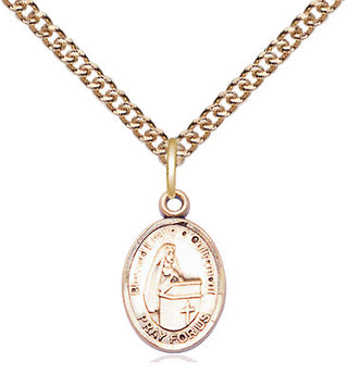 14kt Gold Filled Blessed Emilee Doultremont Medal Religious and Catholic Jewelry Engraved Catholic Saint Jewelry