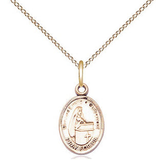 14kt Gold Blessed Emilee Doultremont Medal Engraved Catholic Saint Jewelry