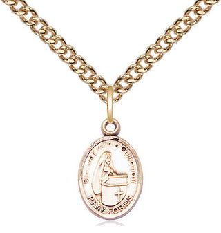 14kt Gold Blessed Emilee Doultremont Medal Engraved Catholic Saint Jewelry