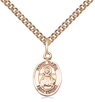 14kt Gold Filled Saint Daria Medal Religious and Catholic Jewelry Engraved Catholic Saint Jewelry