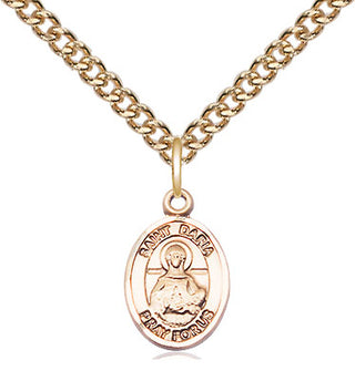 14kt Gold Filled Saint Daria Medal Religious and Catholic Jewelry Engraved Catholic Saint Jewelry
