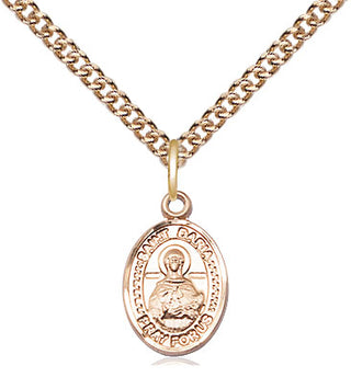 14kt Gold Saint Daria Medal Engraved Catholic Saint Jewelry