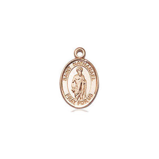 14kt Gold Filled Saint Nathanael Medal Engraved Catholic Saint Jewelry