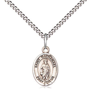 Pewter Saint Nathanael Medal Religious and Catholic Jewelry Engraved Catholic Saint Jewelry