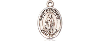 Sterling Silver Saint Nathanael Medal Religious and Catholic Jewelry Engraved Catholic Saint Jewelry