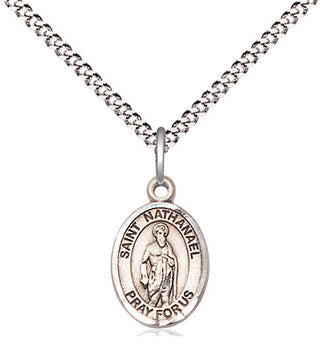 Sterling Silver Saint Nathanael Medal Religious and Catholic Jewelry Engraved Catholic Saint Jewelry
