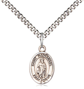 Sterling Silver Saint Nathanael Medal Religious and Catholic Jewelry Engraved Catholic Saint Jewelry