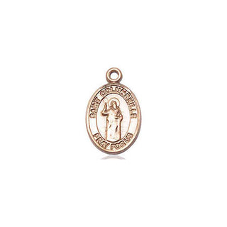 14kt Gold Filled Saint Columbkille Medal Engraved Catholic Saint Jewelry