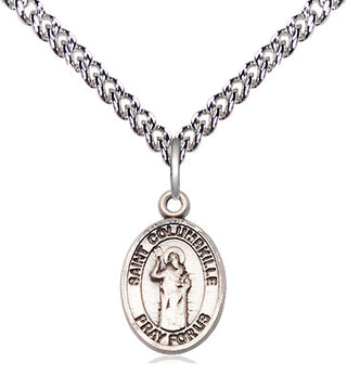 Sterling Silver Saint Columbkille Medal Religious and Catholic Jewelry Engraved Catholic Saint Jewelry