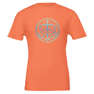 Cross, Fish and Chi-Rho Aqua T-Shirt - view 3