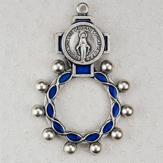Blue Miraculous Rosary Ring