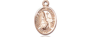 14kt Gold Jeanne Chezard de Matel Medal Engraved Catholic Saint Jewelry