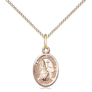 14kt Gold Jeanne Chezard de Matel Medal Engraved Catholic Saint Jewelry