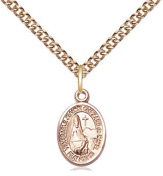 14kt Gold Jeanne Chezard de Matel Medal Engraved Catholic Saint Jewelry