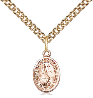 14kt Gold Jeanne Chezard de Matel Medal Engraved Catholic Saint Jewelry