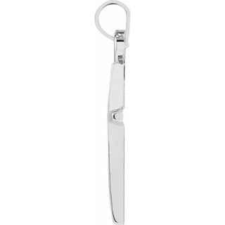 Platinum 23.38x11.75 mm Cross Pendant