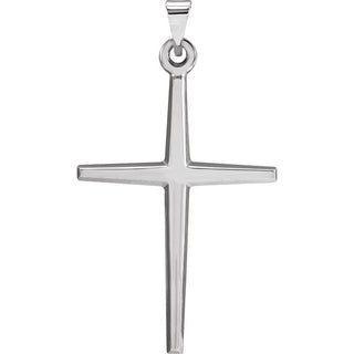 14K White 32.5x18 mm Cross Pendant