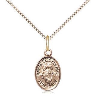 14kt Gold Saint Peter St Paul Medal Engraved Catholic Saint Jewelry