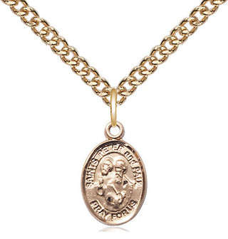 14kt Gold Saint Peter St Paul Medal Engraved Catholic Saint Jewelry