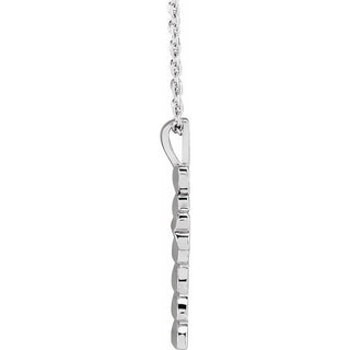 14K White Heart Cross 16-18" Necklace