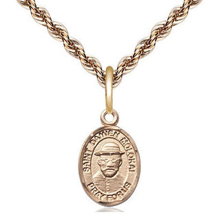 14kt Gold Filled Saint Damien of Molokai Medal Religious and Catholic Jewelry Engraved Catholic Saint Jewelry