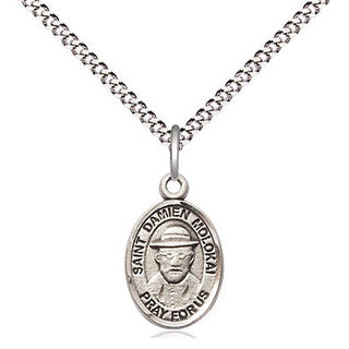 Pewter Saint Damien of Molokai Medal Religious and Catholic Jewelry Engraved Catholic Saint Jewelry