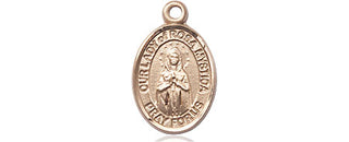 14kt Gold Filled Our Lady of Rosa Mystica Medal Engraved Catholic Saint Jewelry