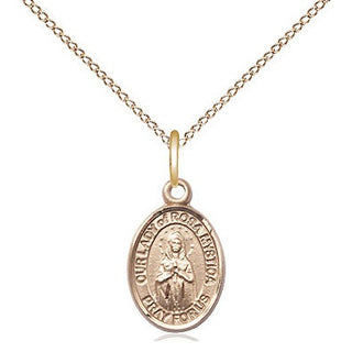 14kt Gold Our Lady of Rosa Mystica Medal Engraved Catholic Saint Jewelry
