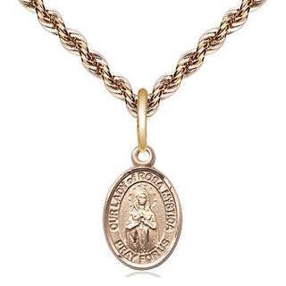 14kt Gold Our Lady of Rosa Mystica Medal Engraved Catholic Saint Jewelry