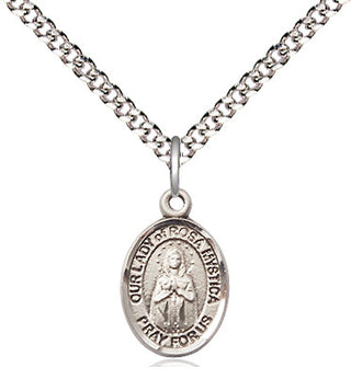 Pewter Our Lady of Rosa Mystica Medal Religious and Catholic Jewelry Engraved Catholic Saint Jewelry