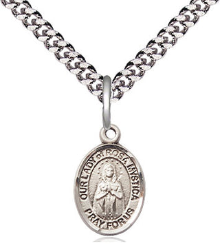 Pewter Our Lady of Rosa Mystica Medal Religious and Catholic Jewelry Engraved Catholic Saint Jewelry