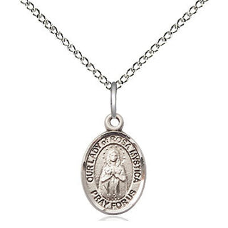 Sterling Silver Our Lady of Rosa Mystica Medal Religious and Catholic Jewelry Engraved Catholic Saint Jewelry