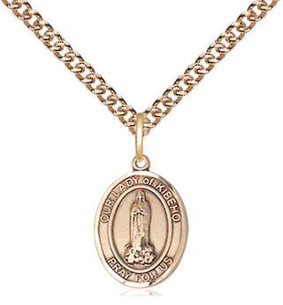 14kt Gold Filled Our Lady of Kibeho Medal Religious and Catholic Jewelry Engraved Catholic Saint Jewelry