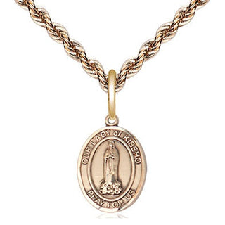 14kt Gold Our Lady of Kibeho Medal Engraved Catholic Saint Jewelry