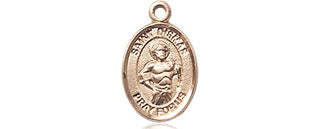 14kt Gold Saint Dismas Medal Engraved Catholic Saint Jewelry