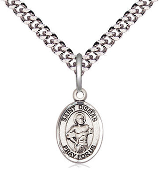 Pewter Saint Dismas Medal Religious and Catholic Jewelry Engraved Catholic Saint Jewelry
