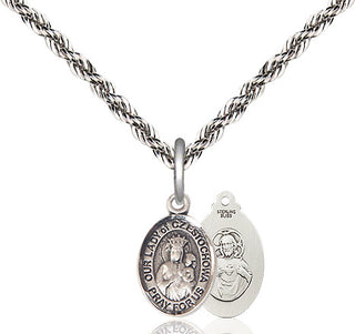 Sterling Silver Our Lady of Czestochowa Medal Religious and Catholic Jewelry