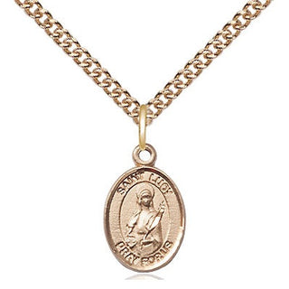 14kt Gold Filled Saint Lucy Medal Religious and Catholic Jewelry Engraved Catholic Saint Jewelry