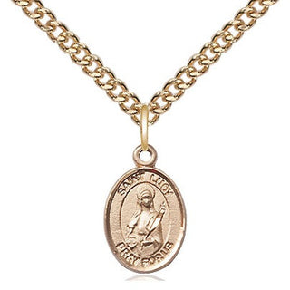 14kt Gold Filled Saint Lucy Medal Religious and Catholic Jewelry Engraved Catholic Saint Jewelry