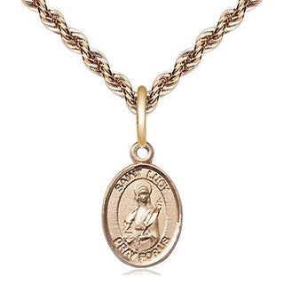 14kt Gold Saint Lucy Medal Engraved Catholic Saint Jewelry