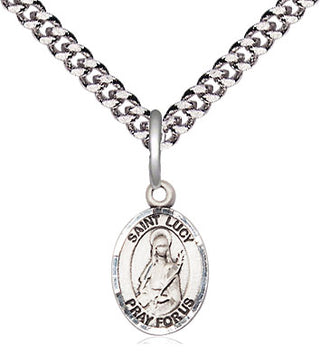 Pewter Saint Lucy Medal Religious and Catholic Jewelry Engraved Catholic Saint Jewelry