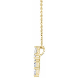 14K Yellow 1 CTW Lab-Grown Diamond Cross 18" Necklace