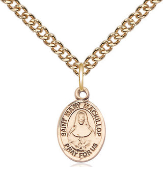 14kt Gold Saint Mary Mackillop Medal Engraved Catholic Saint Jewelry