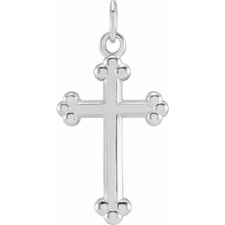 14K White Cross Pendant